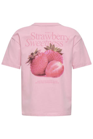 T-shirt met backprint roze