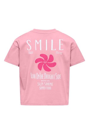 T-shirt met backprint roze