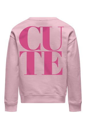 sweater met backprint roze
