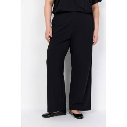Wasabiconcept wide leg high waist broek zwart afbeelding