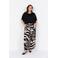 Wasabiconcept wide leg high waist broek met zebraprint ecru