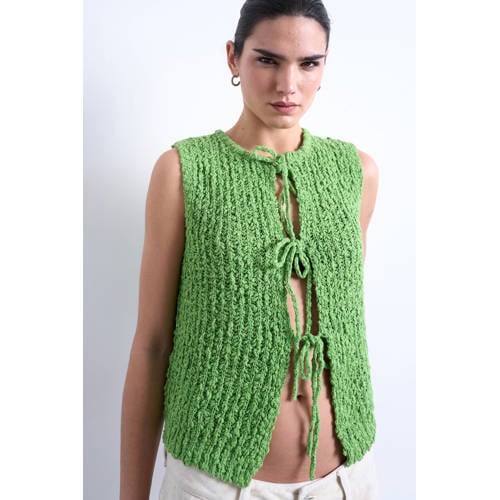 TOPSHOP vest groen gebreid afbeelding