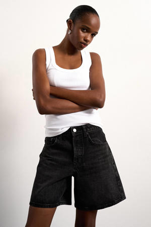 denim high waist short black denim
