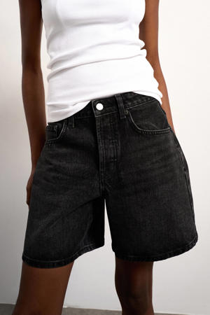 denim high waist short black denim