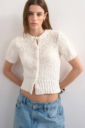 vest ecru grof gebreid