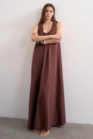 maxi jurk bruin