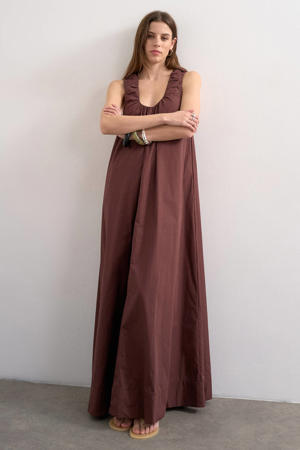 maxi jurk bruin