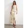 TOPSHOP gebloemde asymmetrische top ecru
