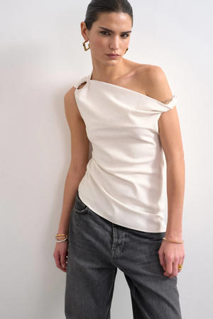 asymmetrische top ecru