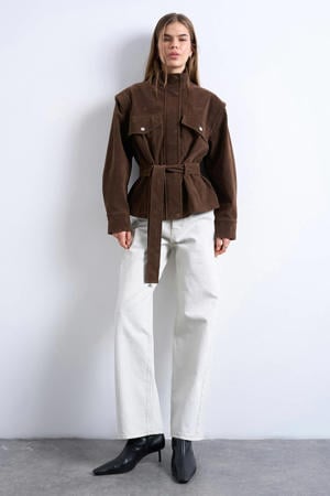 suede jack donkerbruin