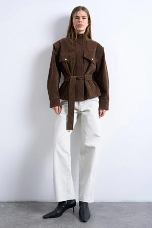 suede jack donkerbruin