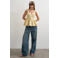 TOPSHOP peplum top lichtgeel