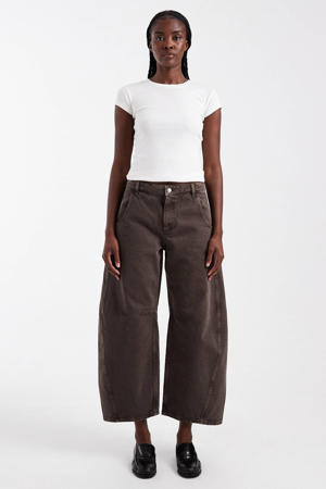 TSVEA BARREL HIGH RISE JEANS OTTER DNM high waist barrel jeans bruin