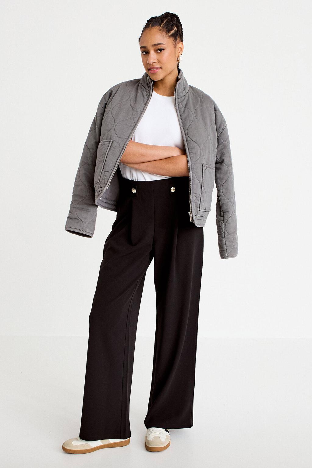 Zwarte dames Cache Cache wide leg high waist broek met effen