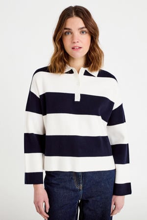 gestreepte top donkerblauw