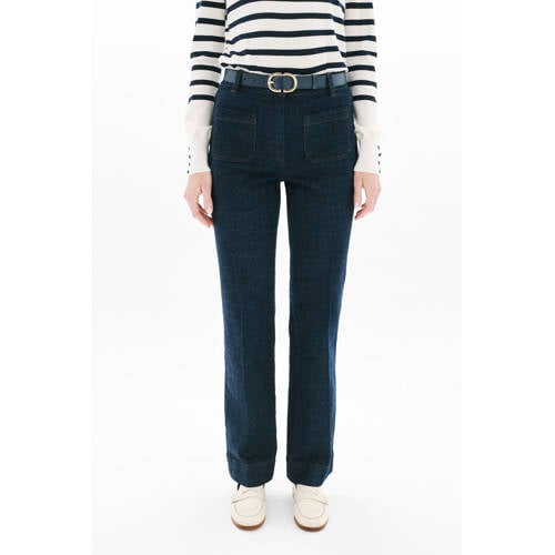Caroll high waist straight leg jeans dark blue denim afbeelding
