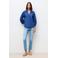 Caroll blouse met linnen met krijtstreep blauw