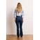 LOLALIZA high waist bootcut jeans dark blue denim