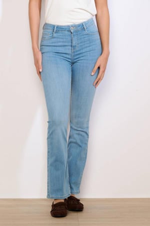 high waist bootcut jeans light blue denim