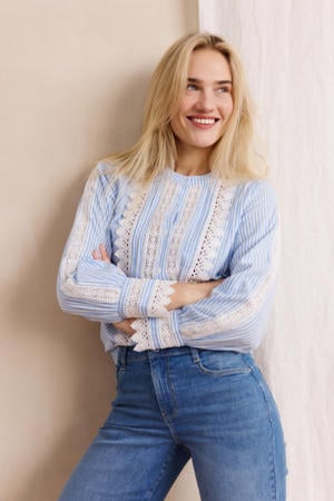 gestreepte blouse blauw