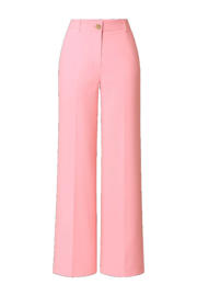 thumbnail: Lichtroze dames Base Level Curvy straight leg broek met effen