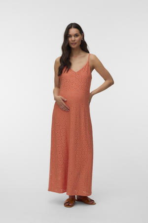 zwangerschaps maxi jurk ajour oranje