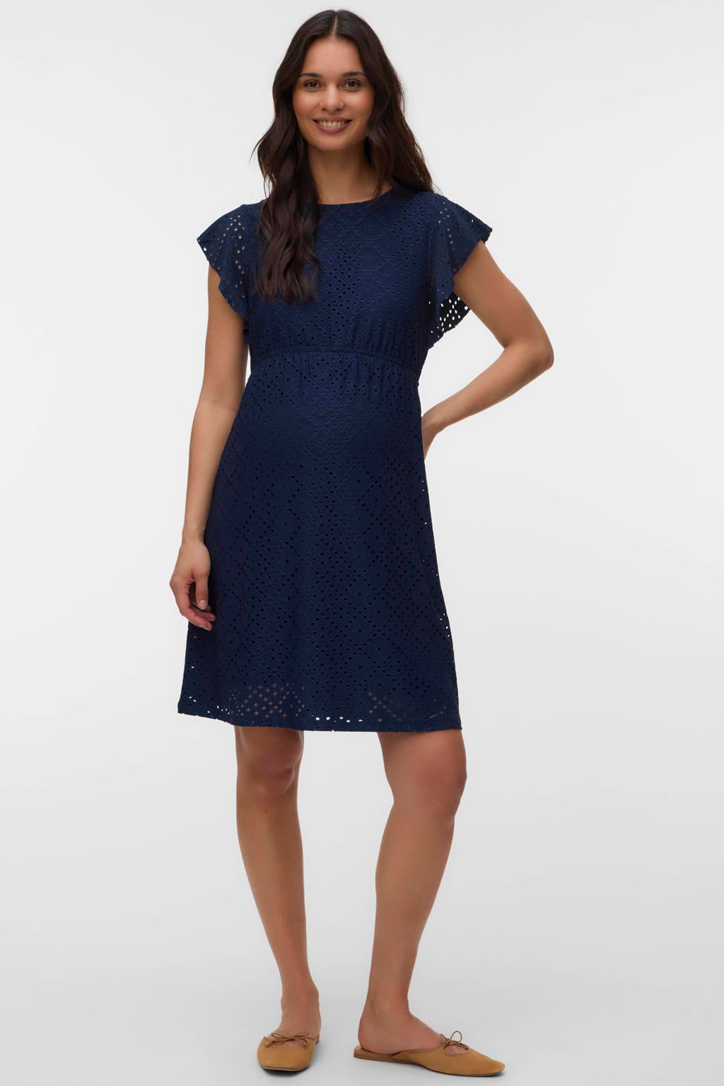 VERO MODA MATERNITY zwangerschaps korte jurk donkerblauw