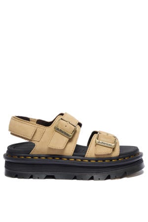 Zebzag suède leren sandalen savannah tan