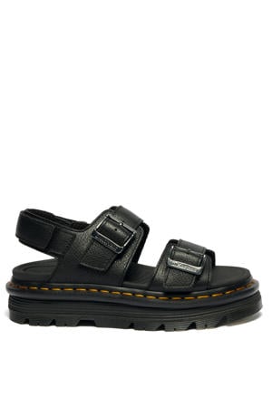 Zebzag leren sandalen black pisa