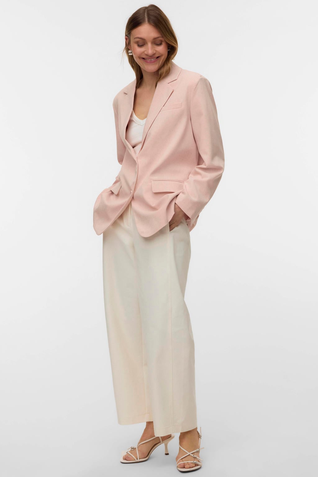 VERO MODA regular blazer lichtroze