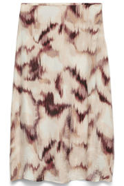 thumbnail: Oudroze en ecru dames VERO MODA midi rok gemaakt van viscose en met elastische tailleband