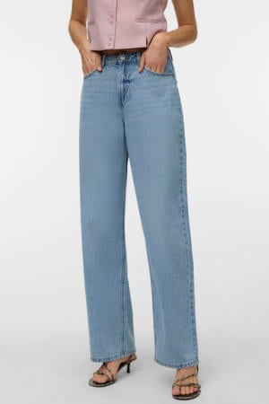VMESTELLE high waist barrel jeans light blue denim