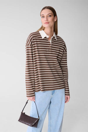 gestreepte top bruin