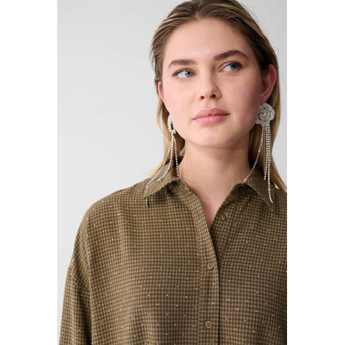 Shoeby gestreepte blouse bruin afbeelding