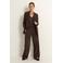 Claudia Sträter wide leg high waist broek donkerbruin