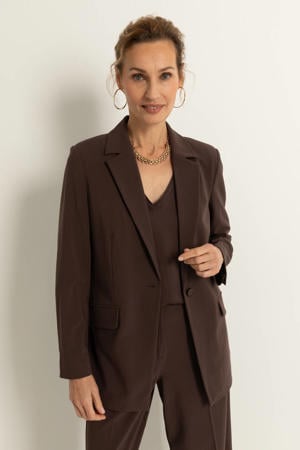 getailleerde blazer donkerbruin