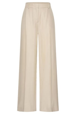 straight regular waist broek beige