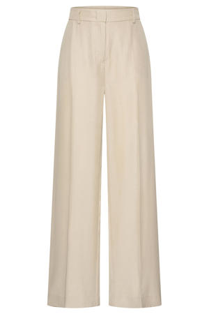 straight regular waist broek beige