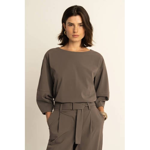 Expresso top donkerbruin gebreid afbeelding
