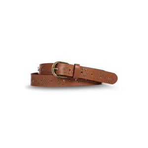 leren riem met studs cognac