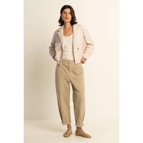 Expresso high waist casual broek beige afbeelding
