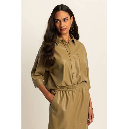 Expresso imitatieleren blouse bruin afbeelding