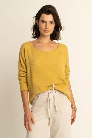 pullover geel gebreid