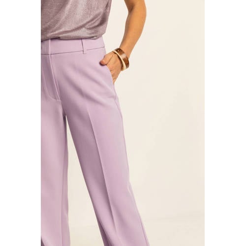 Expresso wide leg high waist pantalon lila afbeelding