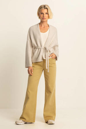 high waist wide leg jeans geel