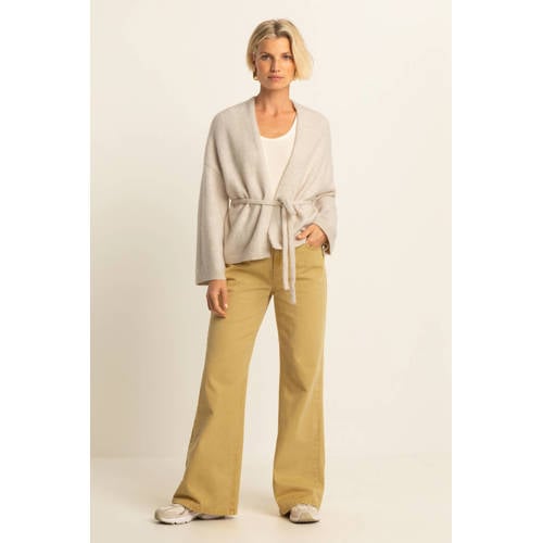 Expresso high waist wide leg jeans geel afbeelding