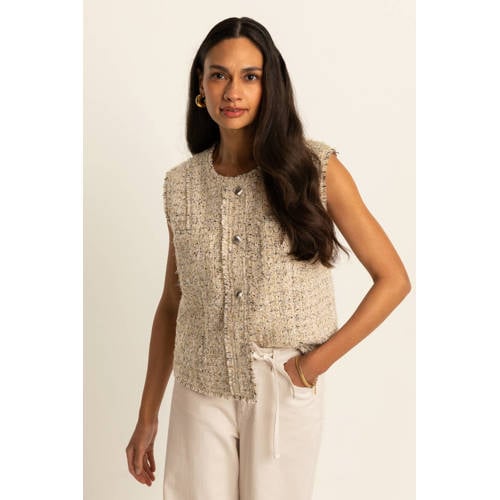 Expresso tweed gilet crème afbeelding