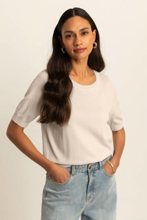 pullover crème gebreid
