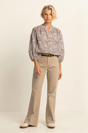 gebloemde blouse lila