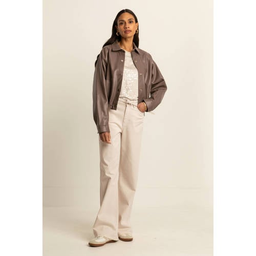 Expresso wide leg jeans crème afbeelding